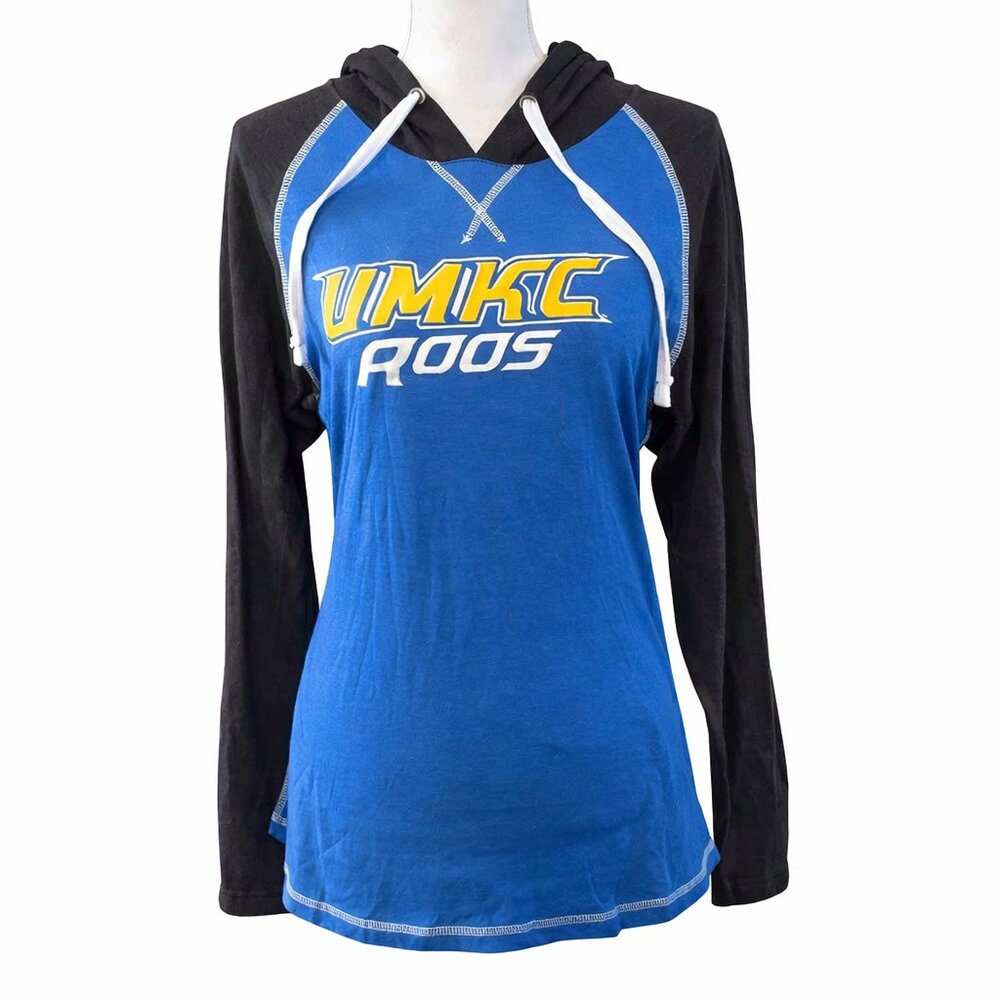 🏀 UMKC Roos Hoodie Long Sleeve Tee Blue & Black XL NEW NWT